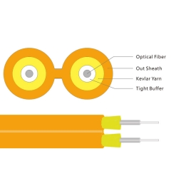 Cabo de fibra óptica interior duplex zipcord singlemode 9/125 cabo de fibra óptica