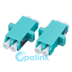LC-LC plástico duplex multimodo om3 adaptador de fibra óptica com flange