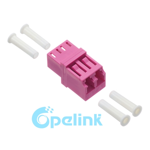 LC-LC plástico duplex quadrado multimodo om4 adaptador de fibra óptica