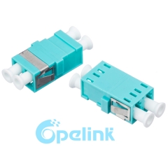 LC-LC plástico duplex multimodo om3 adaptador de fibra óptica sem flange