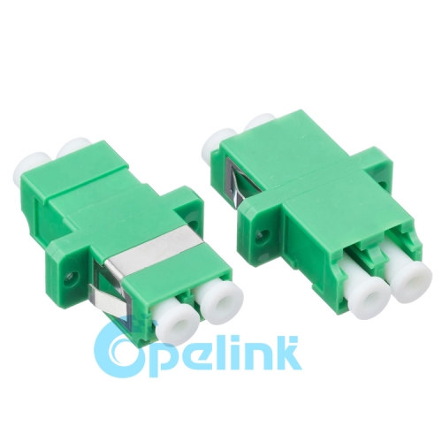Lc/APC-LC/apc plástico duplex singlemode adaptador de fibra óptica com flange