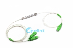 Divisor de fibra 1x2, sc/apc 0.9mm mini divisor de plc óptico sem bloqueio
