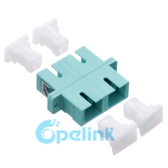 Sc plástico duplex multimodo om3 adaptador de fibra óptica