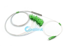 1x8 divisor de fibra óptica, 0.9mm sc/apc mini divisor de fibra óptica sem bloqueio plc