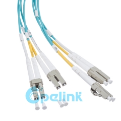 Mtp/MPO-LC cabo de fibra redonda fanout 2.0mm multimodo om3 cabo de patch de fibra óptica