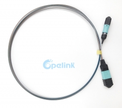 Cabo de fibra de fita de 12 fibras mpo/mtp om3 cabo de patch de fibra óptica