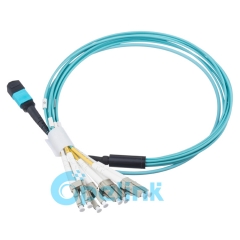 Mtp/MPO-LC cabo de fibra redonda fanout 2.0mm multimodo om3 cabo de patch de fibra óptica