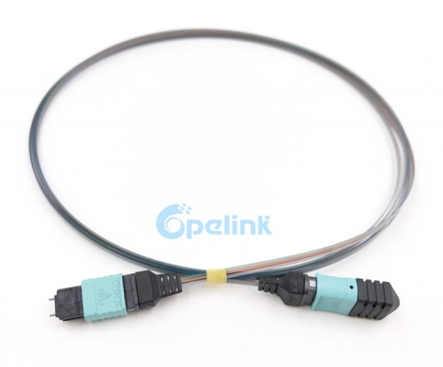 Cabo de fibra de fita de 12 fibras mpo/mtp om3 cabo de patch de fibra óptica
