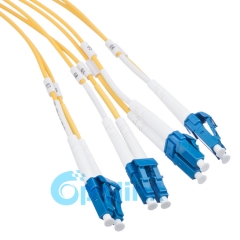 Mtp/MPO-LC cabo de fibra redonda fanout 2.0mm singlemode cabo de patch de fibra óptica