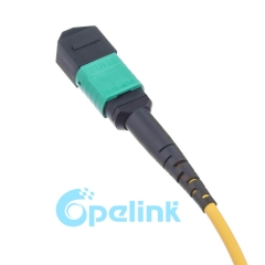Cabo de fibra redonda mpo/mtp de 12 fibras singlemode cabo de patch de fibra óptica