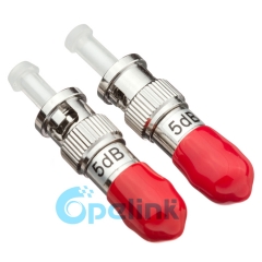 ST-ST metal fêmea para macho atenuador de fibra óptica, plug-in fixa atenuador óptico