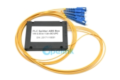 1x4 fibra óptica plc divisor, sc/pc, embalagem de caixa de plástico abs