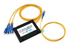 1x4 fibra óptica plc divisor, sc/pc, embalagem de caixa de plástico abs