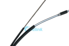 Cabo de gota de fibra auto-suportável ftth, figura 8 cabo de fibra óptica de gota de tipo de aço trançado, membro de resistência de metal, gjyxch/gjyxfch cabo de fibra óptica preto lszh/pvc bainha