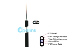 Cabo de fibra óptica de queda ftth, cabo de fibra óptica plana de tubo solto central GYFXTY-FL