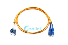 SC-LC cabo de patch de fibra, 2.0mm duplex sm 9/125 cabo de patch de fibra óptica sem clipe