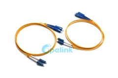 SC-LC cabo de patch de fibra, 2.0mm duplex sm 9/125 cabo de patch de fibra óptica sem clipe