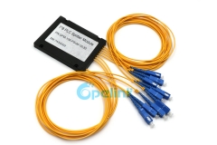 Divisor ótico 1X8, divisor de fibra ótica SC / PC PLC, pacote de caixa de plástico ABS