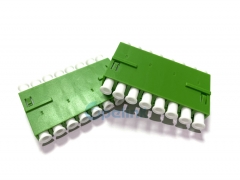 Adaptador de fibra ótica de 8 portas LC / APC, adaptador de fibra ótica monomodo de plástico verde sem flange