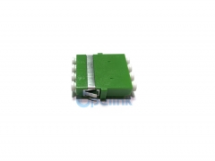 Adaptador LC / APC de fibra quádrupla, adaptador de fibra óptica monomodo de plástico verde sem flange