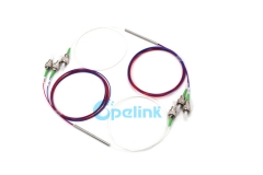 Divisor de fibra FBT personalizado, divisor FBT óptico de tubo de aço 1x2 com conector FC / APC de 0,9 mm