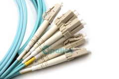Cabo de patch de fibra óptica OM3 MPO-LC, cabo de chicote de 12 fibras MPO, use para centro de dados de alta densidade MPO para cabo de breakout LC