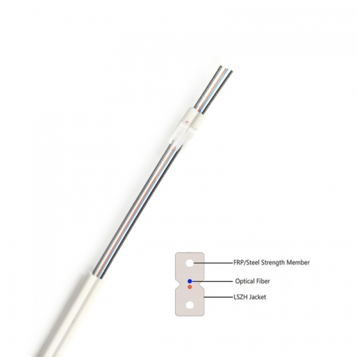 1-4cores G657A1 G657A2 GJXFH FTTH Cabo de fibra, cabo de aço trançado tipo arco monomodo de fibra óptica GJXH