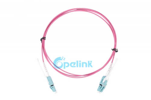 LC LC Duplex Multimode OM4 Fibra Óptica Patch Cable com Push Pull Tabs
