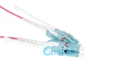 LC LC Duplex Multimode OM4 Fibra Óptica Patch Cable com Push Pull Tabs