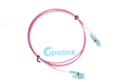 LC LC Duplex Multimode OM4 Fibra Óptica Patch Cable com Push Pull Tabs