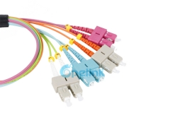 OM4 MPO-SC Fiber Branch Patchcord 8 núcleos: cabo de ruptura de fibra óptica de alta densidade para centros de dados