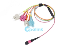 OM4 MPO-SC Fiber Branch Patchcord 8 núcleos: cabo de ruptura de fibra óptica de alta densidade para centros de dados