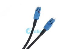 LC para LC Duplex Cord de patch de fibra blindada ao ar livre, OS2 single-mode, jaqueta TPU de 5mm