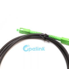 SC APC para SC APC Simplex Cordo de patch de fibra exterior, G.657A2, jaqueta preta PVC-OFNR de 5 mm